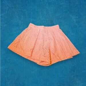 C/MEO Collective Coral Pink Orange Eyelet Cotton Shorts Size M